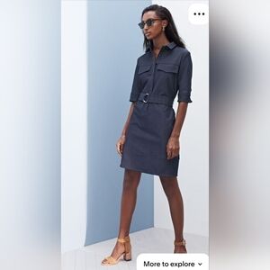 Halogen Dark Blue Belted Mini Dress